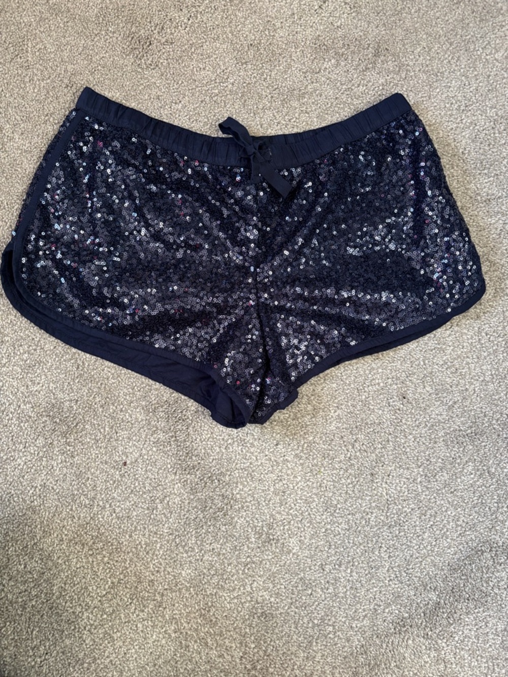 Victoria’s Secret blue sequin sleep shorts